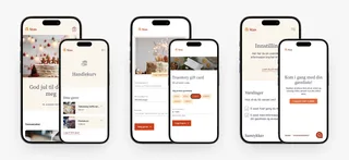 Six screens of the app